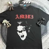 Designer Fashion Clothing Amires Tees Am T -shirt 100 Cotton High Street High Edition Amies Vampire Portret Band Korte mouw Heren Dames Top Ins Luxe Casual Tops Me Me
