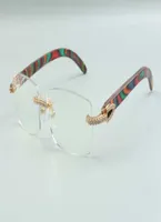2021 new style highend designers medium diamonds glasses 3524012 for men women natural peacock wooden glasses frame size 36181118961