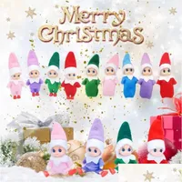 Christmas Decorations Elf Babies With Dummy Movable Arms Legs Doll House Accessories Pvc Felt Baby Ees Dolls Drop Delivery Home Gard Dhjmz