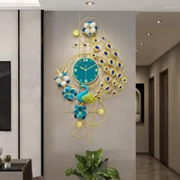 Wandklokken klok thuis woonkamer Chinees creatief pauw mute Europees modern licht luxe horloge