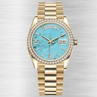 Luxury Diamond Watch for Women Automatic Watches 41mm Aço inoxidável impermeabilizante Fucklelle Swiss Movem