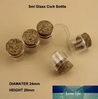 5 g kleine Mini-Glasflaschen, Fläschchen, Gläser mit Korkstopfen, dekoratives Reagenzglas aus Kork, 5 ml-Flasche mit Korken, klassisch