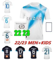 22 23 Olympique de Marseilles Alexis Soccer Jerseys 2022 2023 Guendouzi Gerson Payet OM Under Bakambu Milik Maillot Shirt Kamara Football Uniform Kids Kit 666