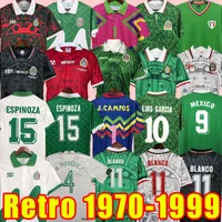 Vintage Mexico Retro Soccer Jerseys Blanco Hernandez Blanco Campos uniformer Jorge Campos målvakt Fotbollströja 94 95 70 1983 86 1994 95 1997 98 99 1998 1999 1970