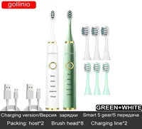gollinio Brosse à dents électrique usb charge rapide GLB brosse à dents électronique Rechargeable étanche xp7 Tête de rechange 2202241994168