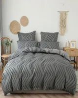 Bedding Sets High Quality Microfiber Nordic Solid Color Queen Bed Linen Tufted Quilt Duvet Cover Set King Size Bedroom7141466