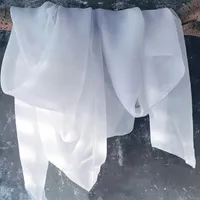 Tät och förtjockad stjärnskjulig organza design bröllopsklänning tyg kvinnor klänning tyg lång klänning svans klänning diy tyg