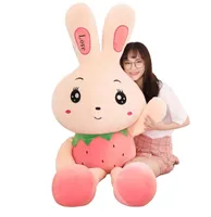 Super Cute Cartoon Rabbit Plush Toy Giant Lovely White Bunny Doll Holding Sleeping Pillow for Girl Gift 67inch 170cm DY509501628303