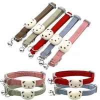 Cat Collars Leads Pet Panda Decorative Collars Suede Solid Color Cat Collars Dog Collars Cute Fashion Pet Supplies Pet Accessories Pet Products AA230523