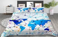 Map Printed Bedding Set King Creative Data Network 3D Duvet Cover Queen Geometric Home Deco Double Single Bed Cover with Pillowcas5267252