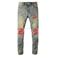 Roupas de grife amires jeans calças de névoa de névoa de moda lava -las