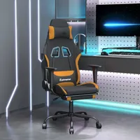 발판 검은 색과 주황색 직물을 가진 팝탑 게임 의자