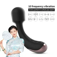 AV Vibration Magic Wand Soft Dildo Memale Masturbation Tool G-Spot Clitoral Stimulator Nipple Massager Pussy Sex Toys for Couple