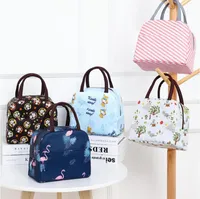 Lunch Bag for Girls Women Canvas Animal Printing Tote Insulated Box Bags Work School Food Drinks Container with Front Padded Pocke6939176