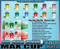 Original Max Cup 6800 Bouffées 0235 16 ML Cigarette Électronique Jetable Vape Pen Starter Kit Rechargeable 850 mAh Batterie Lait Te7450396