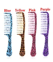 1Pc Palstic Hair Combs Leopard Antistatic Handle Wide Tooth Detangling Salon Styling Tools Barber Hairdressing Accessories9916223
