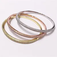 2021 yellow gold bracelet latest bangles design for women channel setting semizircon fashion copper womens anniversary gift top lu280n