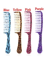1Pc Palstic Hair Combs Leopard Antistatic Handle Wide Tooth Detangling Salon Styling Tools Barber Hairdressing Accessories2253974