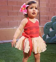 Baby Girls Moana Summer Dress Kids Tutu Bow Beach Sundress Toddldr Children Strap Backless Cartoon Princess Cute Cosplay Costume Q4998847