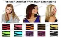 16quot Animal Print Estensione dei capelli di piume sintetiche Leopard Cheetah Zebra Extensions MOQ 100pcs6796349