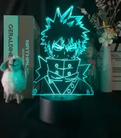 My Hero Academia Night Light Led Acril 3D Lava Lamp Katsuki Bakugo фигура детская комната аниме ночной свет Bluetooth Base Fan