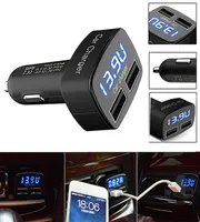 4in1 Dual USB Car Charger Digital LED Display DC 5V 31A Universal Adapter With Voltage Temperature Current Meter Tester4553164