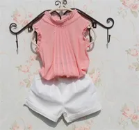 Girls White Shirt Sleeveless ChiffonTops for Teenage School Girl Solid Color Lace Blouses Cool Shirts for Toddler Child Clothes 746142937