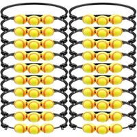 Charm Bracelets Softball Wristbands Yellow Beads Ajustable Inspirational Sport Ball Bracelet Para Adolescentes Adts Fiesta de cumpleaños Luckyh5472283