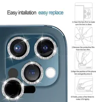 Bling Diamond Camera Lens Protector For iPhone 13 Pro Max Metal Ring Lens Tempered Glass Film For iPhone 11 Pro Max 12Mini Cover H1728998