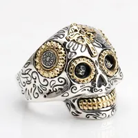 100 Real 925 Sterling Silver Vintage Rings for Men Women Gothic Punk Rock Mens Ring Skull Ring Jewelry3586921