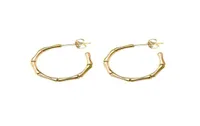 Stud Fashion Stainless Steel Bamboo Earrings Waterproof Jewelry C Shape Gold Metal Women Bijoux Femme Party Gift9122397
