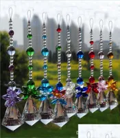 Tuindecoraties 9 stks Chakra Sun Catchers 30mm Clear Crystal Ball Prism Rainbow Octagon kralen ornamenten Hangende Suncatcher Penda8268154