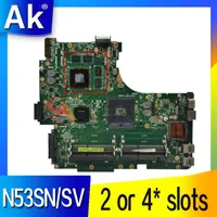 Motherboards N53SN N53SV Notebook Mainboard For ASUS N53S N53SV N53SN N53SM Laptop Motherboard mainboard 2 or 4* slots V1G V2G GPU