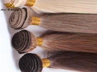 Brazilian HumanHair Bundles 1 Bundle Brown Color HairWeaves Weft Colored Extensions Remy Hair Blonde Red Wine 99J83292291562253