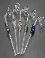 high quality glass pipe Skull Smoking Handle Pipes Curved Mini 6 inches Smoking Pipes Hand Blown Recycler Oil Burner 2pcs6870586