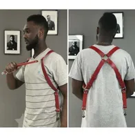 Belts Stylish Men Double Shoulder Suspenders Faux Leather Camera Straps Removable Punk Gothic Accessories Fashionable WaistbandBel4770804