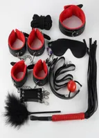 Sexy Lingerie Pu Leather Bdsm Women Sex Bondage Set Handcuffs Footcuff Whip Rope Adult Erotic Sex For Woman Couples5222607
