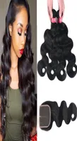 8A Remy Brazilian Body Wave Straight Deep Wave Kinky Curly Deep Wave Human Hair 3 Bundles Deal With 44 Lace Closure Natural Color6206199