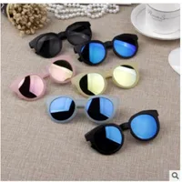 Brand Designer Children Round Kid Girls Sunglasses AntiUV Reflective Mirror Candy Color Fashion Sun Glasses Oculos6637849