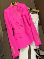 High Street Elegant Womens Designer Long Sleeve Blazer Double Breasted Lion Button Slim Jacket Classic AllMatch Style 2207254482758