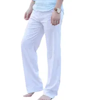 Summer Casual Pants for Men Natural Cotton Linen Trousers Male White Green Lightweight Elastic Waist Straight Loose Beach Pants 211228059