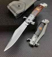 Patriot Russian Finka NKVD KGB Manual Folding knife Pocket black ebony handle 440C blade Mirror Finish Outdoor Hunting Camping Sur8789400