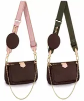 2023 luxurys designers bag woman wide shoulder crossbody bags wallet classic Chain handbag mini 3piece set purses card holder tot1194346
