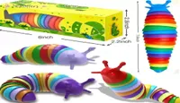 Favor de festa 8 polegadas grande 3D Fidget slug articulou brinquedos de vermes flexíveis todas as idades aliviar brinquedos sensoriais antianxiety para crianças GG0201041829