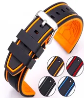 HENGRC Soft Silicone Watch Band Strap 20mm 22mm 24mm 26mm Fashion Women Men Color Matching Watchbands Rubber Bracelet8708538