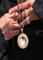 custom picture pendant necklaces men women hip hop luxury designer diamond customize po pendants couple family jewelry love gif1564043