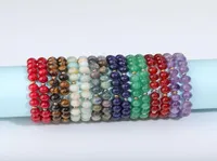 New Adjustable Natural Stone Beaded Bracelet Strands Yoga Healing Crystal Stretch Bead Bracelets for Women Men Handmade Jewelry7726637