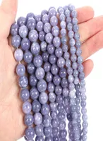 Natural Stone lavender Charm Round Loose Beads For Jewelry Making Needlework Bracelet Diy Strand 412MM7393337