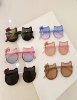 Kids Lovely Cat Face Lenses Designer Sunglasses Small Ears Frame With Bowtie Cute Animal Glasses4571573
