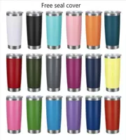 20oz Car cups Stainless Steel Tumblers Cups Vacuum Insulated Travel Mug Metal Water Bottle Beer Coffee Mugs With Lid 18 Colors wly6214510